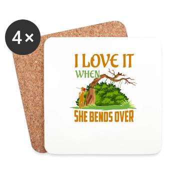 I Love It When She Bends Over Arborist Woodworker - Coasters (set of 4) - white - Front