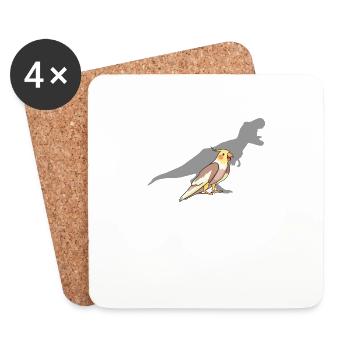 Screaming Parrot Funny Cockatiel - Cockatiel - Coasters (set of 4) - white - Front