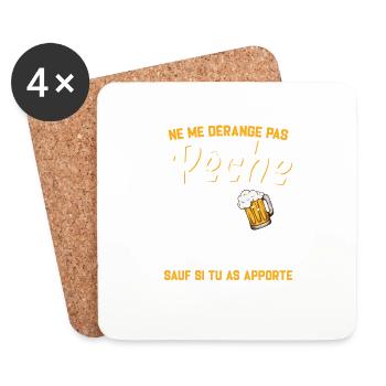 Ne Me Dérange Pas Quand Je Pêche Cadeau Pêcheur - Dessous de verre (lot de 4) - blanc - Devant