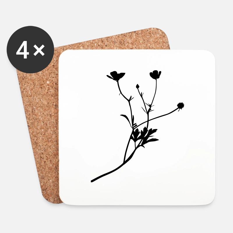 Butterblume Wiesenblume - Untersetzer (4er-Set) - Weiß