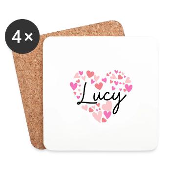 Ich liebe Lucy - Untersetzer (4er-Set) - Weiß - Vorne