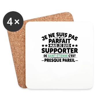 Supporter De Saint Étienne - Dessous de verre (lot de 4) - blanc - Devant