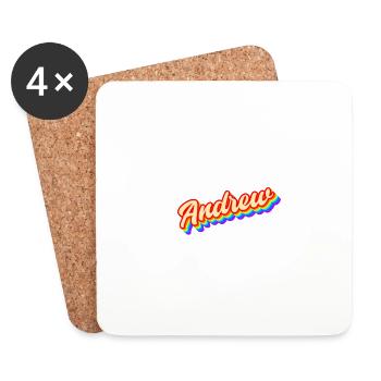 Andrew Retro Text Drôle Nouveauté Hommes Nom Personnalisé S - Dessous de verre (lot de 4) - blanc - Devant