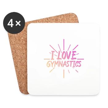 Ich liebe Gymnastik - Untersetzer (4er-Set) - Weiß - Vorne