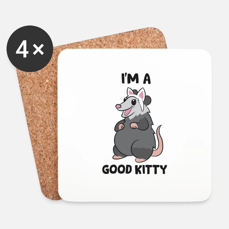 Opossum Pun Opossum Ich bin ein gutes Kätzchen - Untersetzer (4er-Set) - Weiß
