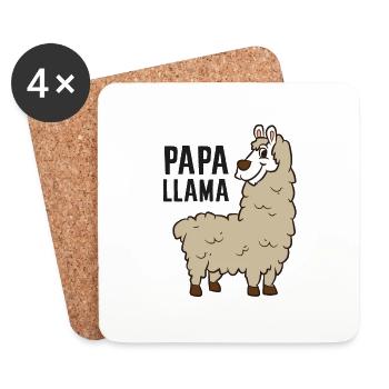 Papa Llama Hommes Garçon Drôle Papa Llama - Dessous de verre (lot de 4) - blanc - Devant