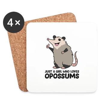 Nur ein Mädchen, das Opossums liebt - Untersetzer (4er-Set) - Weiß - Vorne