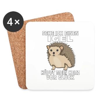 SEHE ICH EINEN IGEL - Untersetzer (4er-Set) - Weiß - Vorne