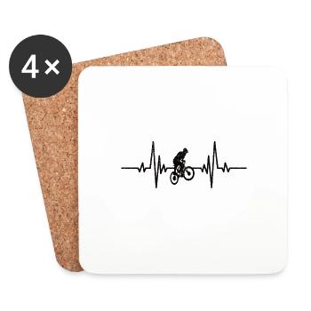 Bicycle Mountain Bike Heart Rate Cycling Cycling - Coasters (set of 4) - white - Front