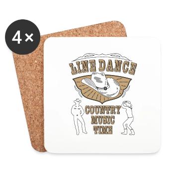 LINE DANCE COUNTRY MUSIC TIME - Coasters (set of 4) - white - Front