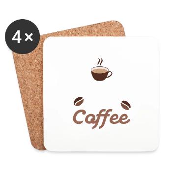Ok but First Coffee Caffeinated Morning Person - Untersetzer (4er-Set) - Weiß - Vorne