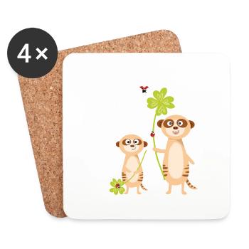 Edmännchen with luck - Coasters (set of 4) - white - Front