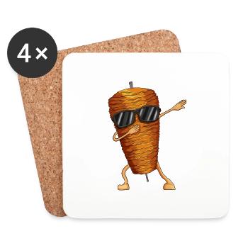Doner kebab lover doner kebab brochette de viande dabbing - Dessous de verre (lot de 4) - blanc - Devant