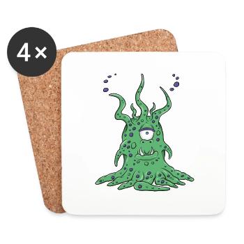 Monsterkönig - Untersetzer (4er-Set) - Weiß - Vorne