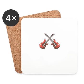Je Peux Pas J'ai Guitare - Dessous de verre (lot de 4) - blanc - Devant