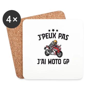 Je Peux Pas J'ai Moto Gp - Dessous de verre (lot de 4) - blanc - Devant