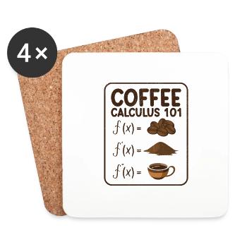 Mathématiques Calcul Café Mathématiques Café - Dessous de verre (lot de 4) - blanc - Devant