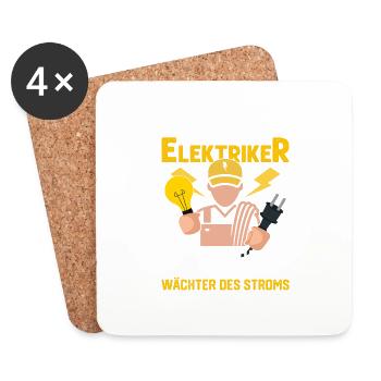 Ich Bin Elektriker König der Kabel Elektro - Untersetzer (4er-Set) - Weiß - Vorne