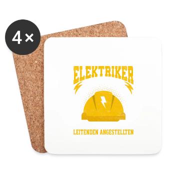 Unvorsichtige Elektriker werden zu leitenden Anges - Untersetzer (4er-Set) - Weiß - Vorne