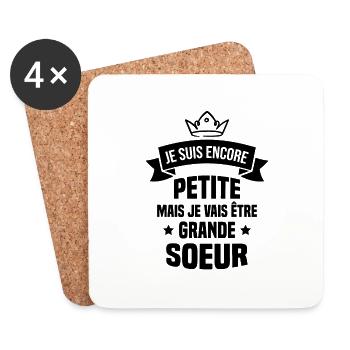 Je vais être une grande soeur - Dessous de verre (lot de 4) - blanc - Devant