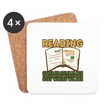 La lecture nous donne un endroit où aller 2 - Dessous de verre (lot de 4) - blanc - Devant