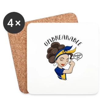 Barbados Girl Unbreakable I Patrimoine de la Barbade - Dessous de verre (lot de 4) - blanc - Devant