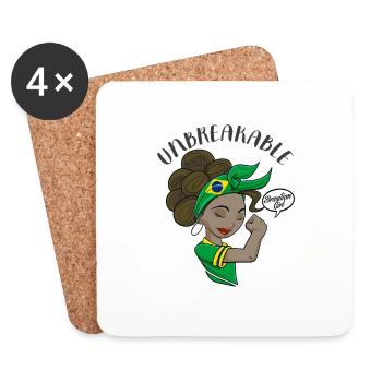 Brazilian Girl Unbreakable I Brazilian Heritage - Coasters (set of 4) - white - Front