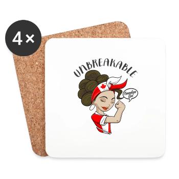 Canadian Girl Unbreakable I Canadian Heritage I - Coasters (set of 4) - white - Front