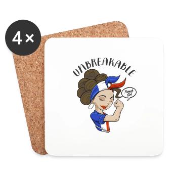 Français Fille incassable I Français Héritage I - Dessous de verre (lot de 4) - blanc - Devant