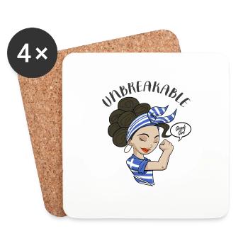 Fille grecque incassable I Héritage grec I Grèce - Dessous de verre (lot de 4) - blanc - Devant