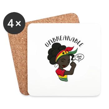 Ghana Girl Unbreakable I Ghana Heritage I Ghana - Coasters (set of 4) - white - Front