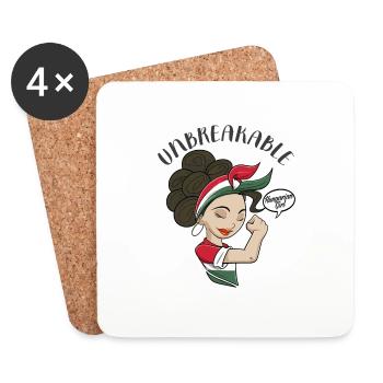Fille hongroise incassable I Héritage hongrois - Dessous de verre (lot de 4) - blanc - Devant