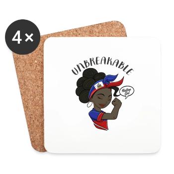 Haitian Girl Unbreakable I Haitian Heritage I - Coasters (set of 4) - white - Front