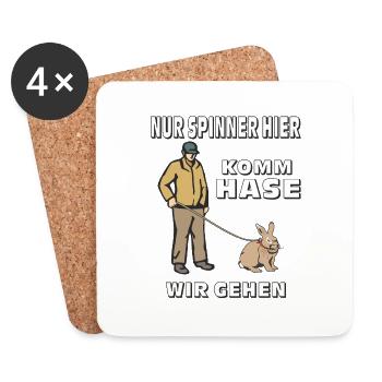 NUR SPINNER HIER KOMM HASE - Untersetzer (4er-Set) - Weiß - Vorne