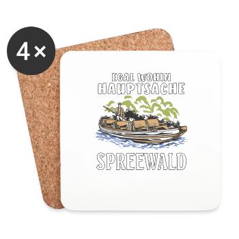 EGAL WOHIN HAUPTSACHE SPREEWALD - Untersetzer (4er-Set) - Weiß - Vorne