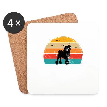 Poodle dog lover Retro vintage Gift idea - Coasters (set of 4) - white - Front