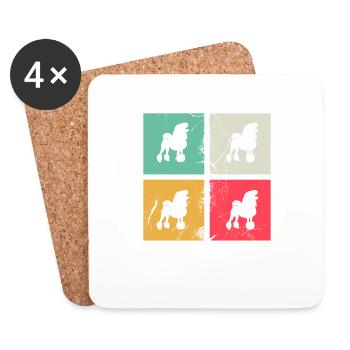 Poodle dog lover Retro vintage Gift idea - Coasters (set of 4) - white - Front