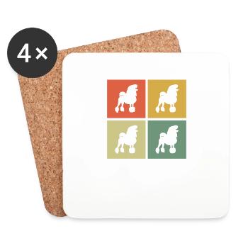 Poodle dog lover Retro vintage Gift idea - Untersetzer (4er-Set) - Weiß - Vorne