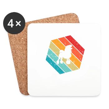 Poodle dog lover Retro vintage Gift idea - Coasters (set of 4) - white - Front