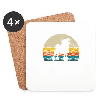 Poodle dog lover Retro vintage Gift idea - Coasters (set of 4) - white - Front