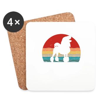 Poodle dog lover Retro vintage Gift idea - Coasters (set of 4) - white - Front