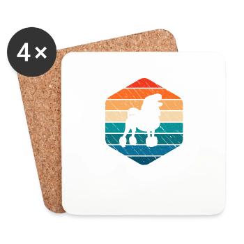 Poodle dog lover Retro vintage Gift idea - Coasters (set of 4) - white - Front