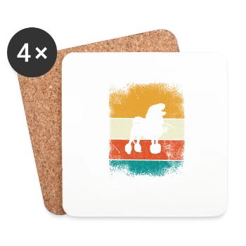 Poodle dog lover Retro vintage Gift idea - Coasters (set of 4) - white - Front