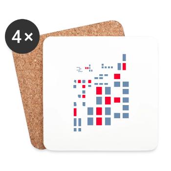 Pixel Pixel World Abstract City Map Crypto Style - Coasters (set of 4) - white - Front
