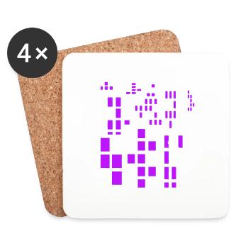 Pixel Pixelworld Abstract City Kypto Style rose - Dessous de verre (lot de 4) - blanc - Devant