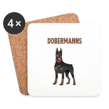 Dobermann Anatomie lustiges Hundehalter Gassi - Untersetzer (4er-Set) - Weiß - Vorne