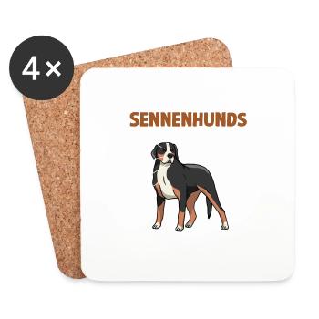Sennenhund Anatomie Witziges Hundehalter Gassi - Untersetzer (4er-Set) - Weiß - Vorne