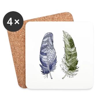 Stylo - Dessous de verre (lot de 4) - blanc - Devant