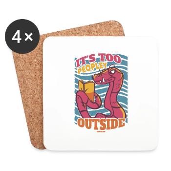 Books It's Too Peopley Outside - Untersetzer (4er-Set) - Weiß - Vorne