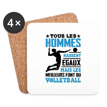 Les Meilleurs Hommes Font Du Volleyball - Dessous de verre (lot de 4) - blanc - Devant